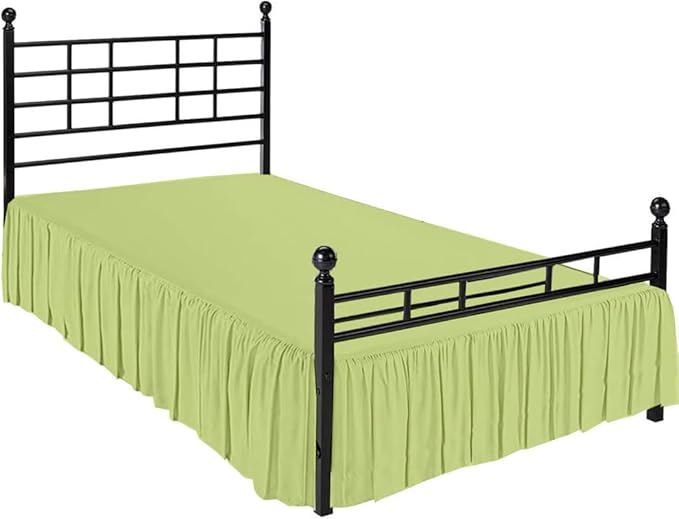 Ruffle Bed Skirt with Split Corners, Microfiber Dust Ruffled by Non-StickyCotton