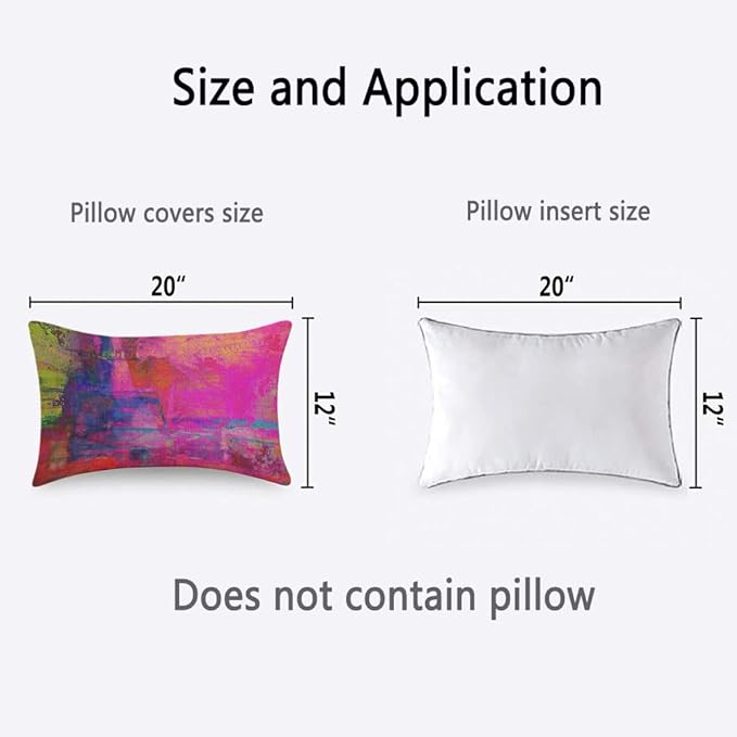 TKS MITLAN Art Abstract Pillow Cover 12x20 inch Bright Fuchsia Magenta Pink Red - Image 4
