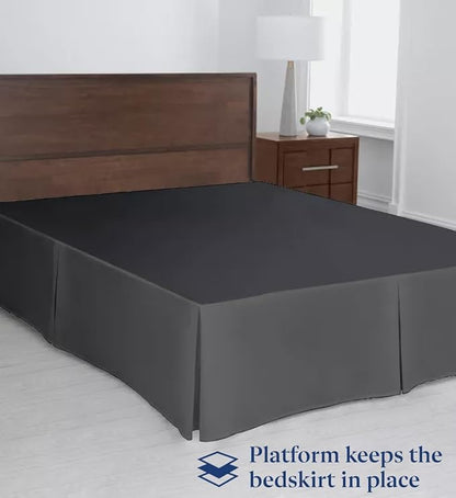 SKY BEDDINGS Luxury Pleated King Bed Skirt - Image 3