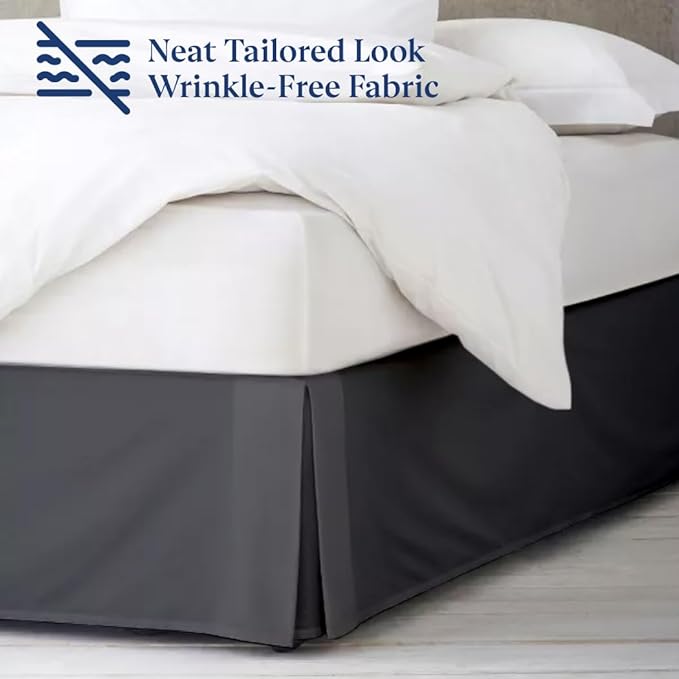 SKY BEDDINGS Luxury Pleated King Bed Skirt - Image 4