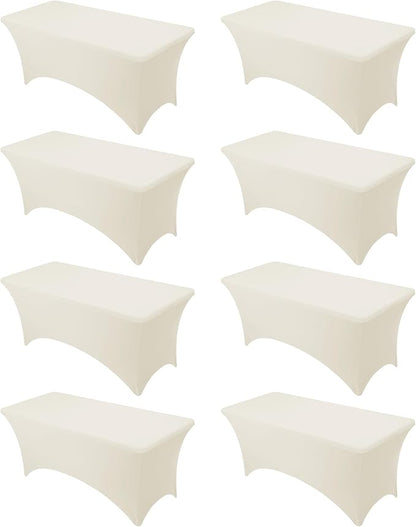 8-Pack Premium Cream Spandex Tablecloths by DailySet