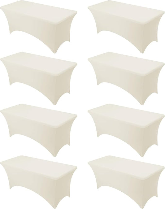 8-Pack Premium Cream Spandex Tablecloths by DailySet