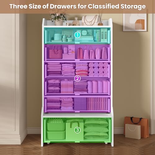 adorneve tall 6 drawer white modern dresser, close-up detail