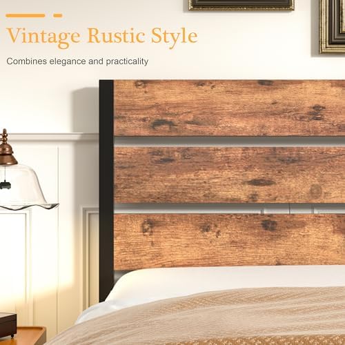 vecelo twin size bed frame - heavy-duty metal showing dimensions