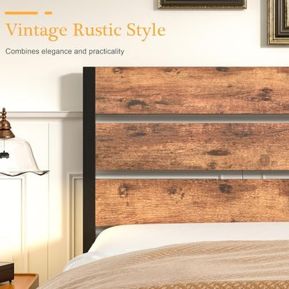 vecelo twin size bed frame - heavy-duty metal showing dimensions