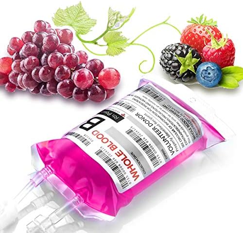 WYNK 50 Pack Blood Bags for Drinks, IV Bags with Pump, Halloween Party Set