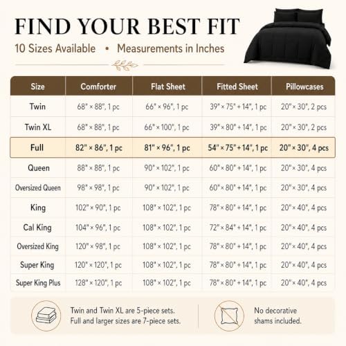 cozylux full size comforter sets black - 7 on a desk or shelf