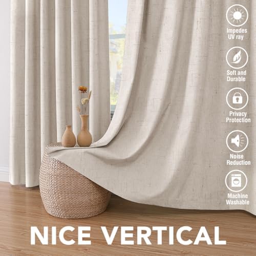 h.versailtex 100% blackout linen curtains 63" l 2 on a desk or shelf