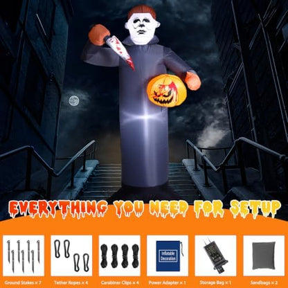 Elegear 6FT Masked Slasher Halloween Inflatable, Outdoor Yard Lawn Decor