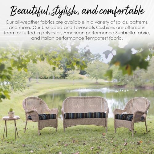 rsh decor bench cushions for outdoor furniture, tufted showing dimensions
