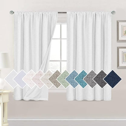 H.VERSAILTEX Linen Look 100% Blackout Curtains 54 Inches Long by HVERSAILTEX
