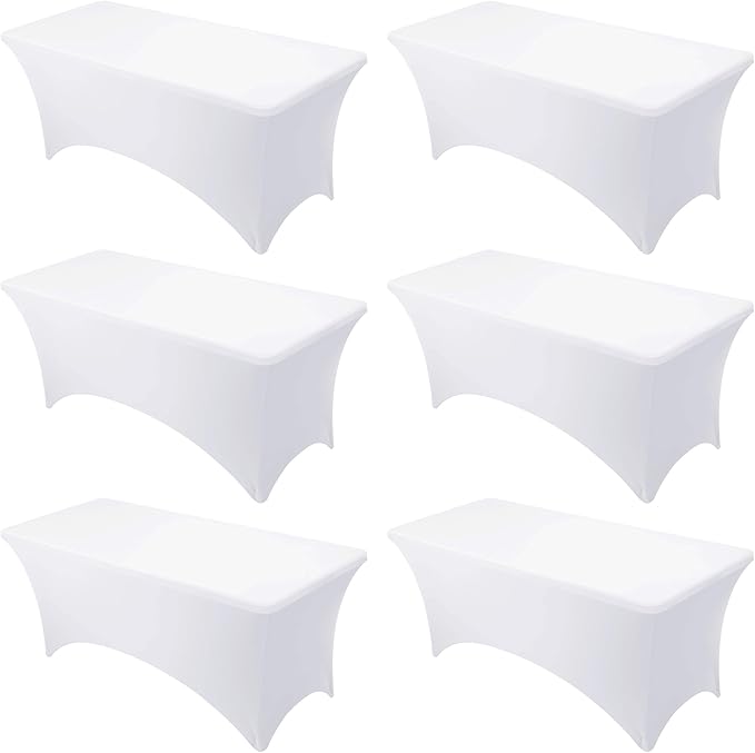 6-Pack Premium White Spandex Tablecloths by DailySet