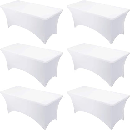 6-Pack Premium White Spandex Tablecloths by DailySet