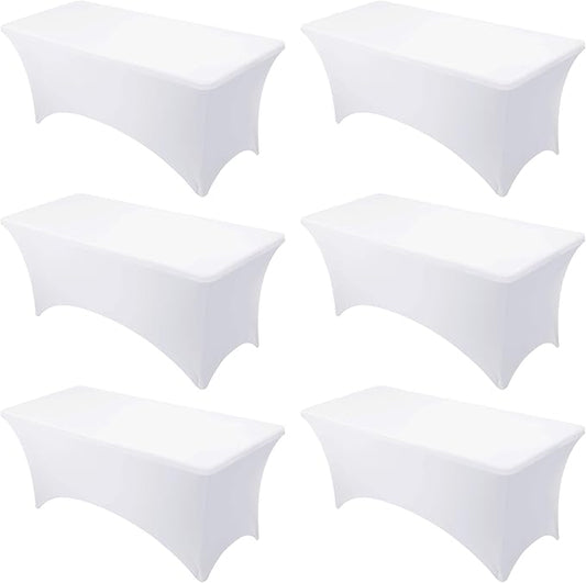 6-Pack Premium White Spandex Tablecloths by DailySet