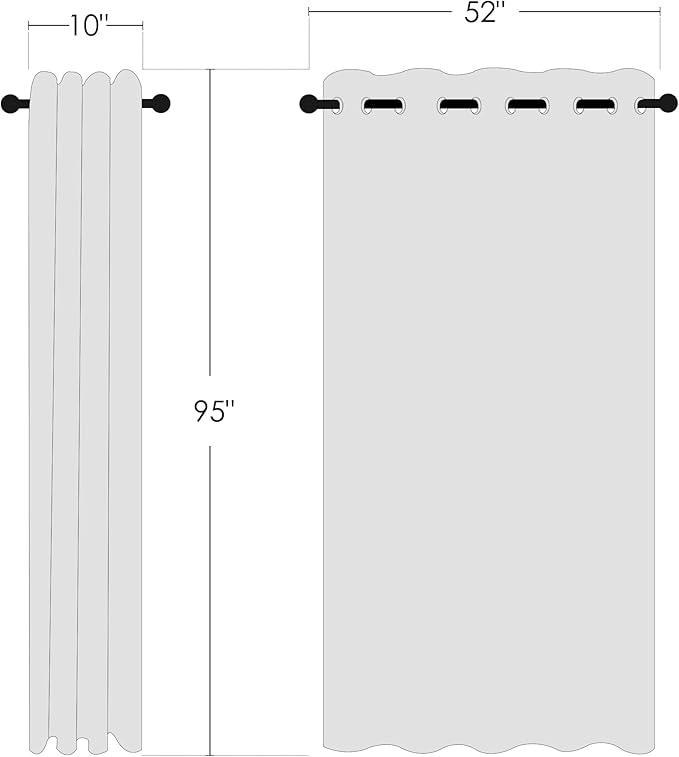 NICETOWN Semi Sheer Linen Curtains 95 inch Length 2 Panels, Grommet Open Linen - Image 7