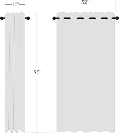 NICETOWN Semi Sheer Linen Curtains 95 inch Length 2 Panels, Grommet Open Linen - Image 7