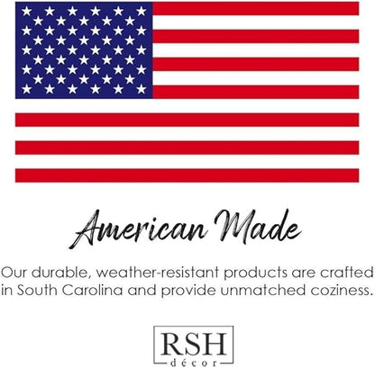 RSH DECOR: Tufted Wicker Loveseat Cushion | 41” x 19" | All-Weather Spun Fabric - Image 9