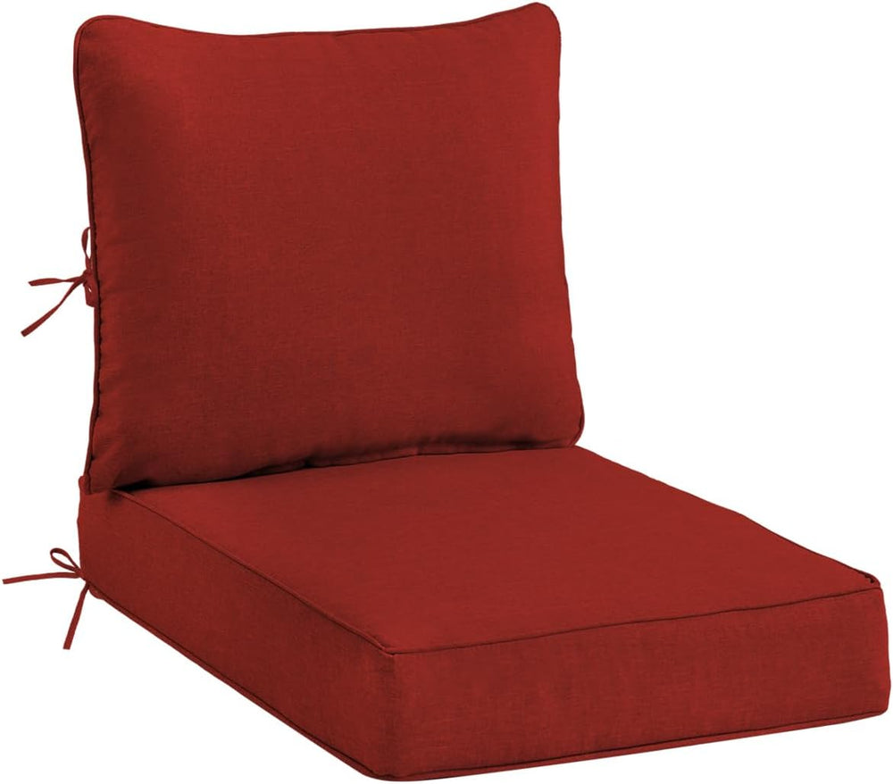 Olefin Deep Seat Cushion, Water Resistant Patio Cushion Red 24x24x4