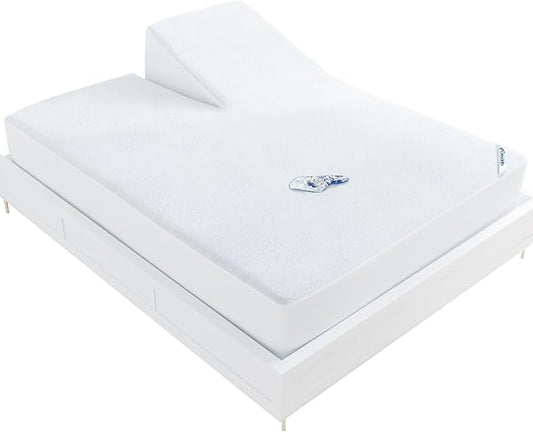 Split Head King Size Mattress Protector Waterproof, by Moonsea