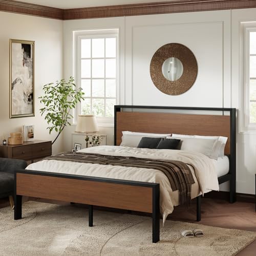allewie full size bed frame, heavy duty 12, close-up detail