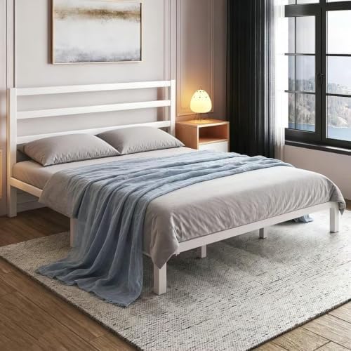 lovinson king size metal bed frame with headboard showing dimensions