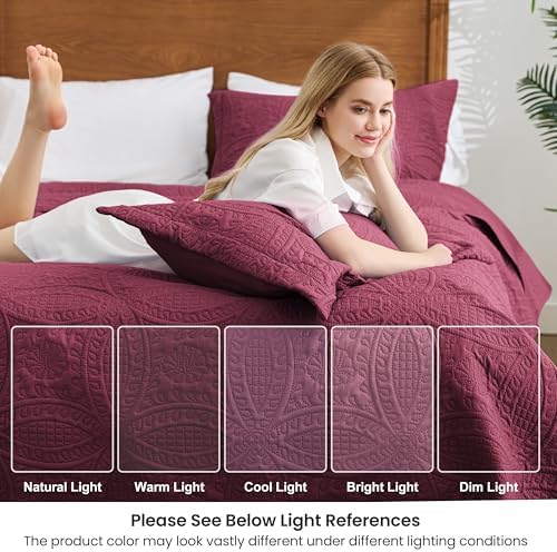 love's cabin quilts for queen bed burgundy bedspreads, package contents
