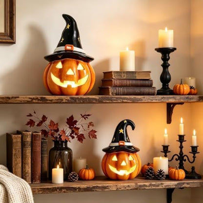 WDS WONDROUS Halloween Pumpkin Lights Decorations for Fall Home Table Decor