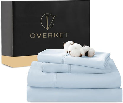 1000 Thread Count Egyptian Cotton Sheets Queen Size Set 4PCS Sateen Weave Soft by overket