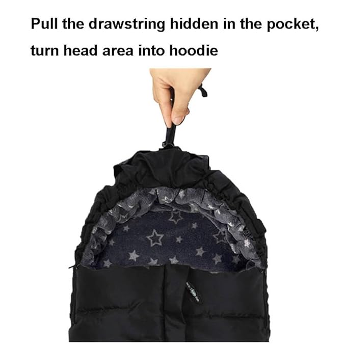 Front Height Adjustable Winter Waterproof Stroller Bunting Bag, Winter Stroller - Image 4
