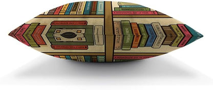 Moslion Book Pillows Decorative Throw Pillow Cover Nerd Book Lover Cat Sleeping - Image 2
