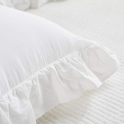 White Ruffle Decorative Throw Pillow Covers - Image 5