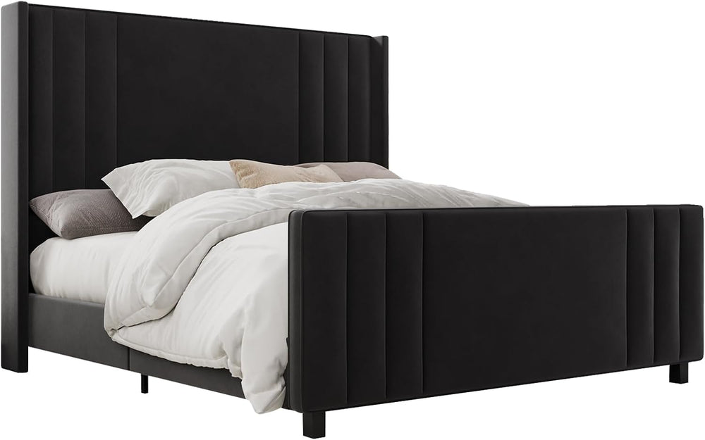 Albott Queen Platform Bed with Wingback Headboard & Footboard