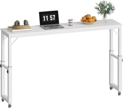 mahancris overbed table with wheels, mobile bed desk, view 9