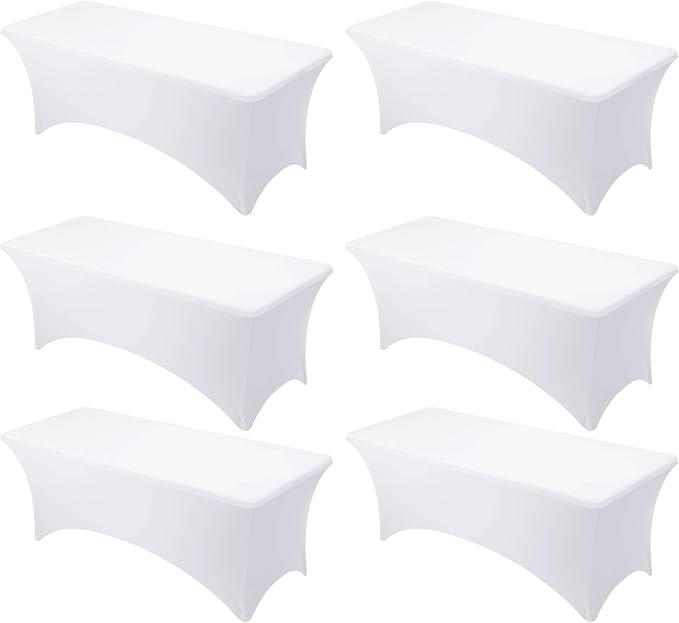 6-Pack Premium White Spandex Tablecloths by DailySet