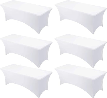 6-Pack Premium White Spandex Tablecloths by DailySet