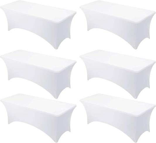 6-Pack Premium White Spandex Tablecloths by DailySet