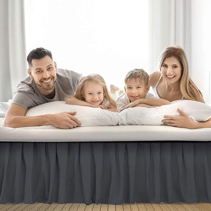 Ruffle Bed Skirt with Split Corners, Microfiber Dust Ruffled - Image 6