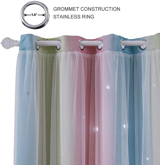Ombre Rainbow Blackout Curtains - Image 2