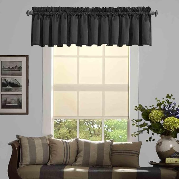 Black Valance Curtains for Bedroom & Living Room by HighQualityCurtains