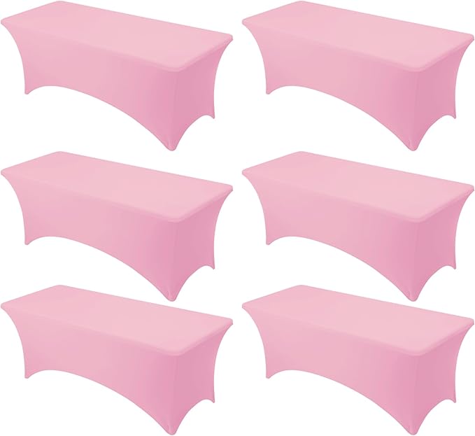 6-Pack Premium Pink Spandex Tablecloths by DailySet