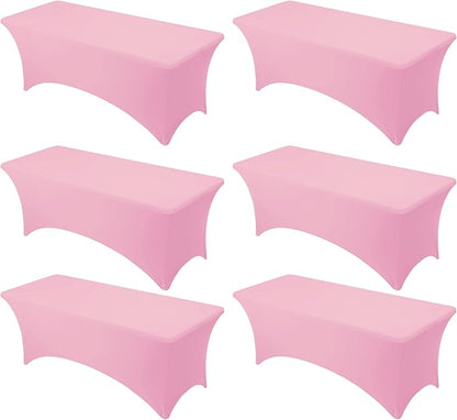 6-Pack Premium Pink Spandex Tablecloths by DailySet