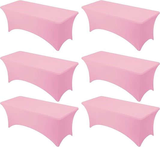 6-Pack Premium Pink Spandex Tablecloths by DailySet