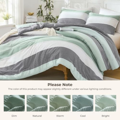 litanika queen comforter set - 3 pieces stripe, view 9