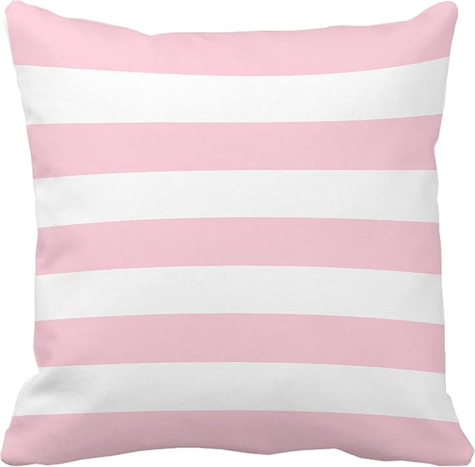Leaveland Pink and White Stripe Set of 2 18x18 Inch Cotton Polyester Square - Image 2