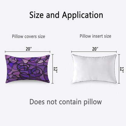 TKS MITLAN Glass Mosaic Pillow Covers 12 x 20 Inch Purple Abstract Stained - Image 4
