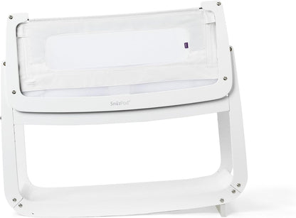 snuz snuzpod 4 bedside bassinet with mattress, white showing dimensions