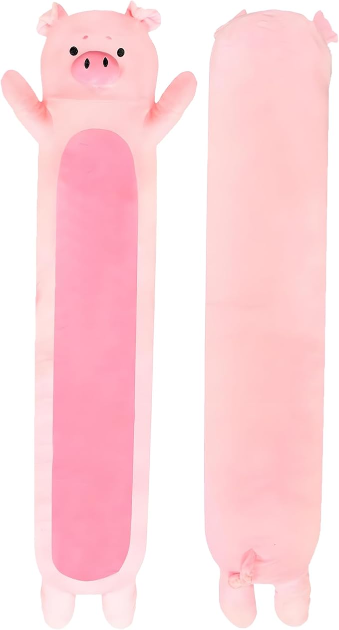 Big Pig Plush Body Pillow for Kids | Long Stuffed Animal Cuddle Pillow | Soft by CuddlePaws