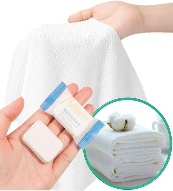 Premium Travel washcloth, Thicker Larger Compressed Towels by QUALIALL