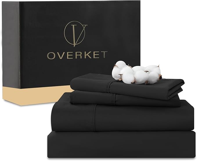 100% Egyptian Cotton Sheets King Size 4PCS 1000 Thread Count Sateen Weave Soft by overket