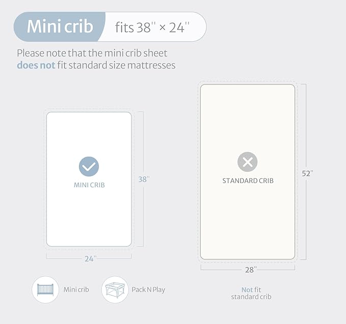 Blissful Diary Muslin Mini Crib Sheets, Pack and Play Mattress Sheets Fitted - Image 5
